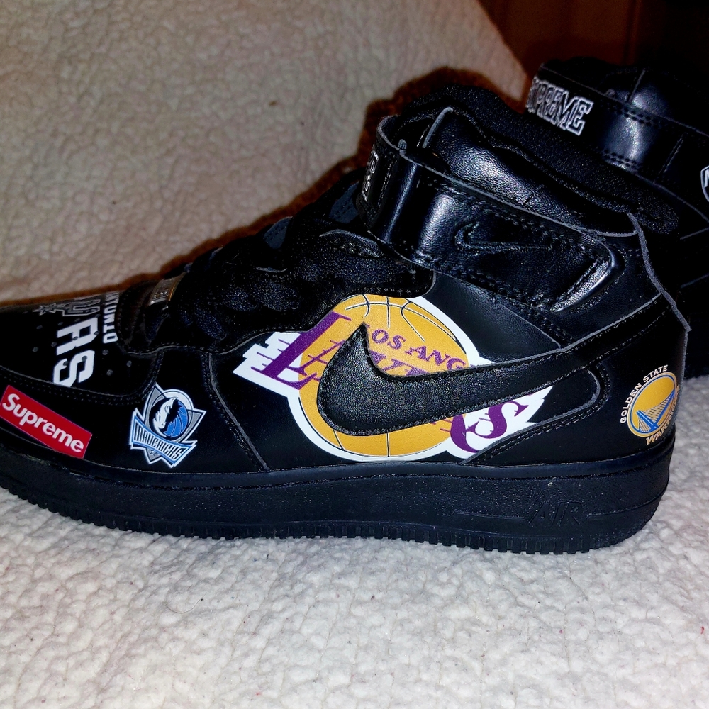 Nike Air Force 1 Mid '07 x Supreme Black 2018 men's size 10
